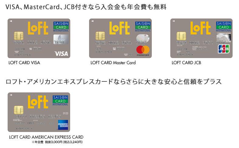 LOFTカードの種類